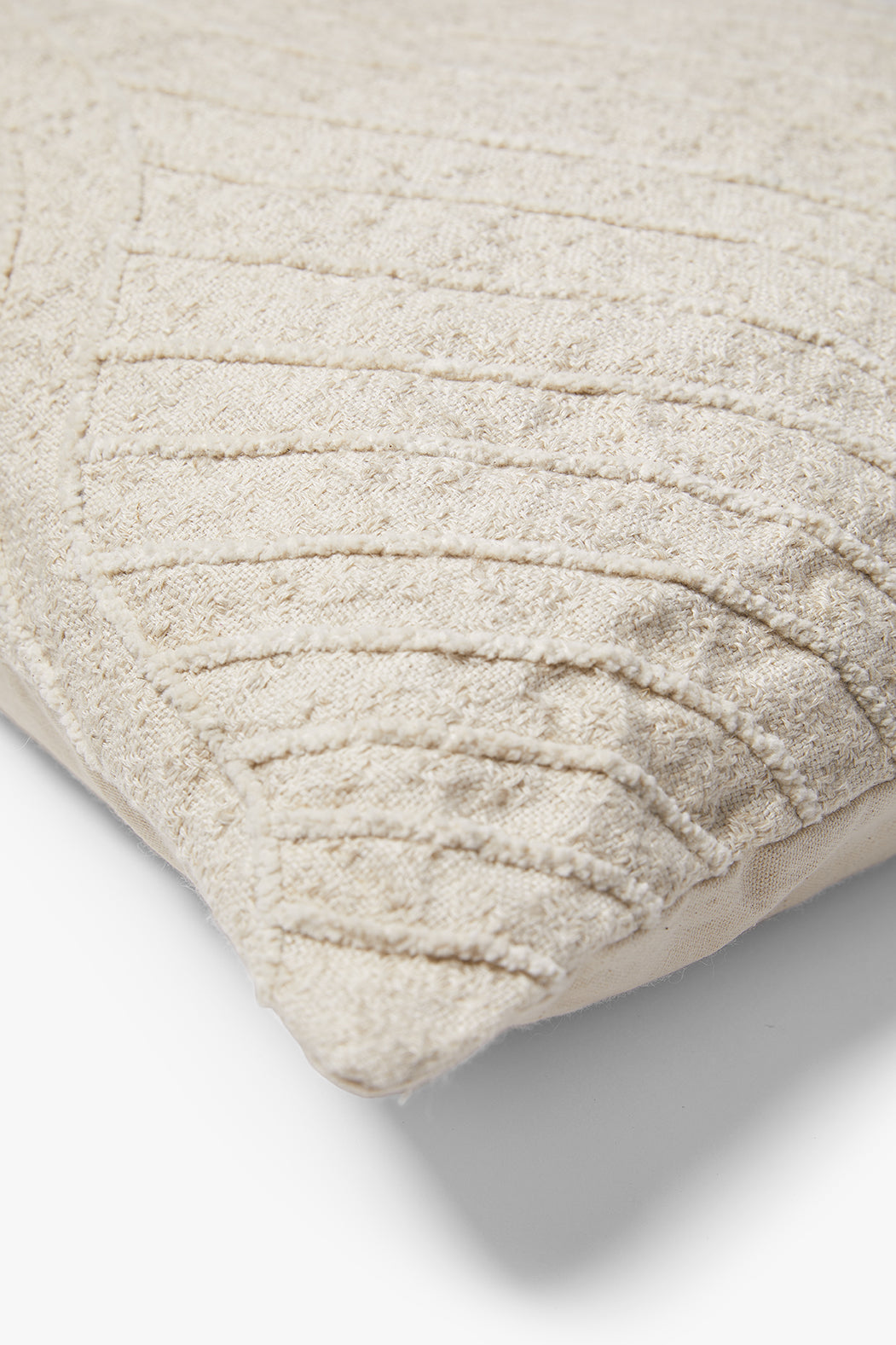 Tufted linen-cotton decorative cushion Lynn 50x50 cm natural