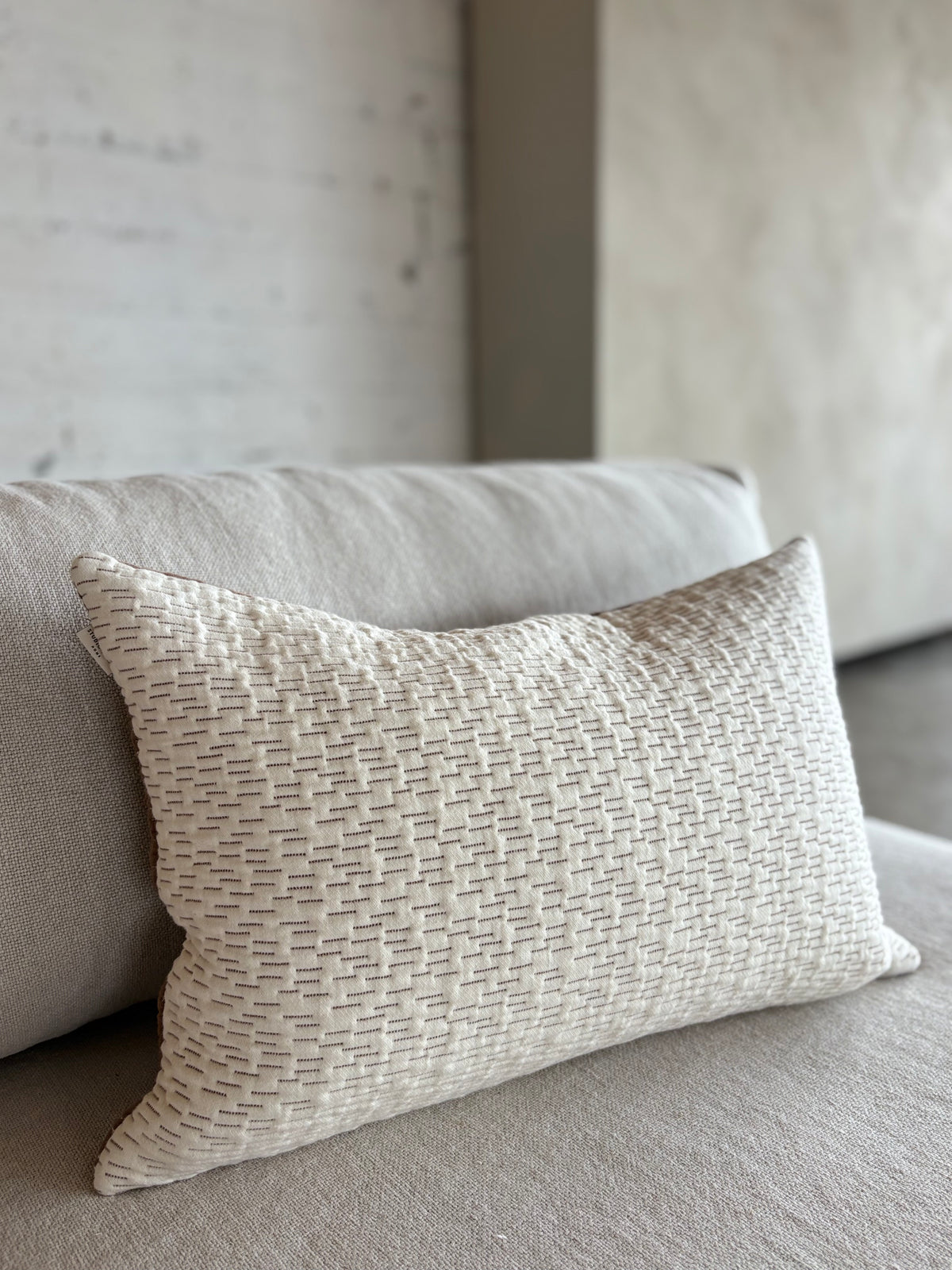 Soft two-tone quilted decorative cushion Olivia 60x40 cm