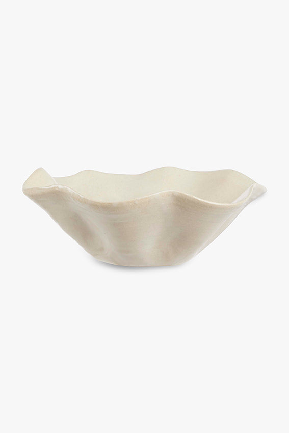Handmade Kate bowl in matte glazed ecru Portuguese ceramic