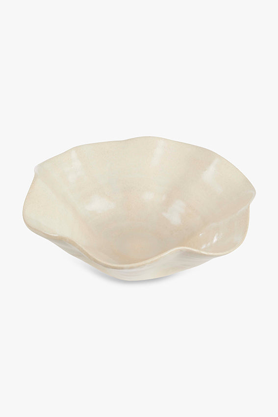 Handmade Kate bowl in matte glazed ecru Portuguese ceramic