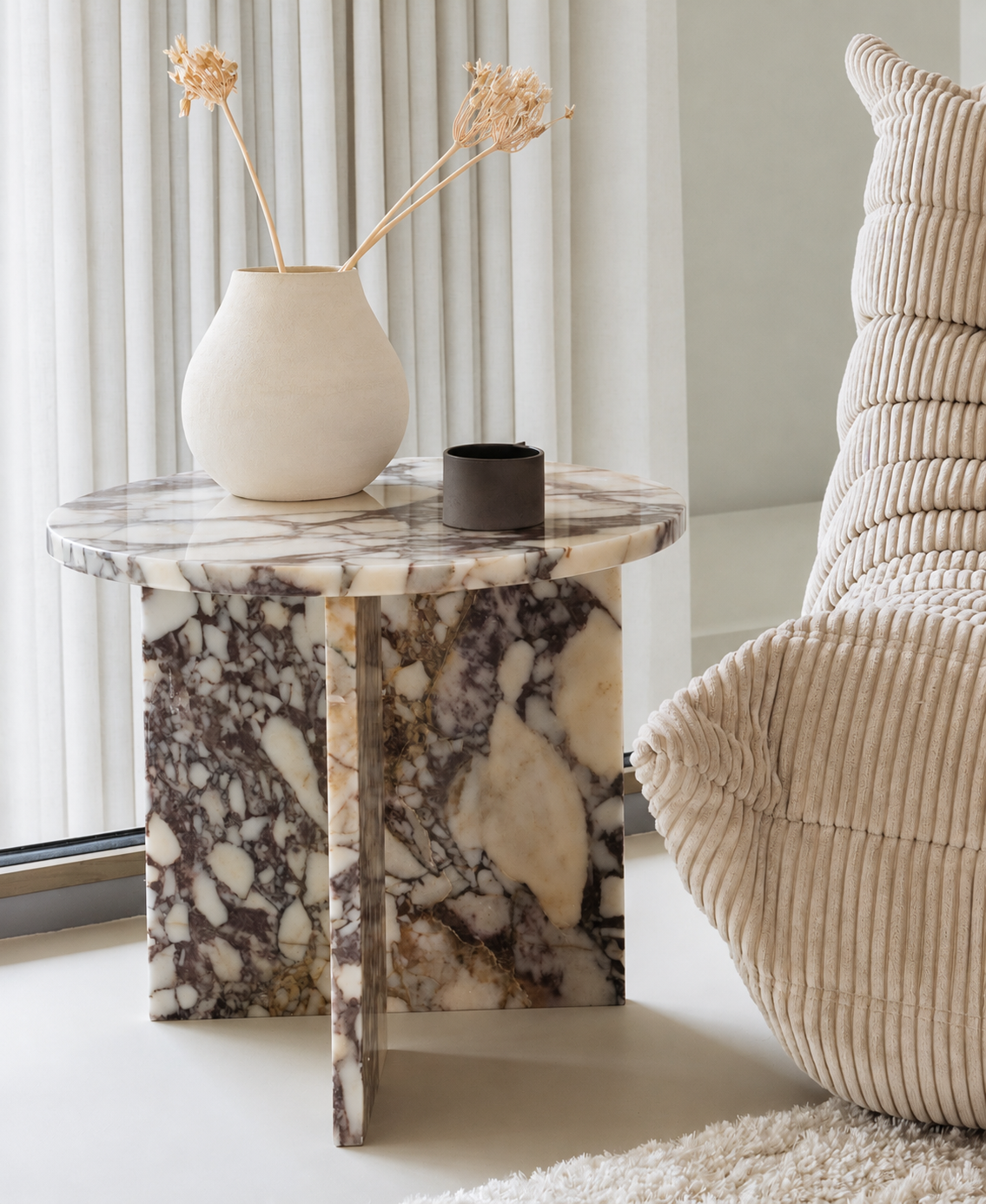 Calacatta Viola marble side table June