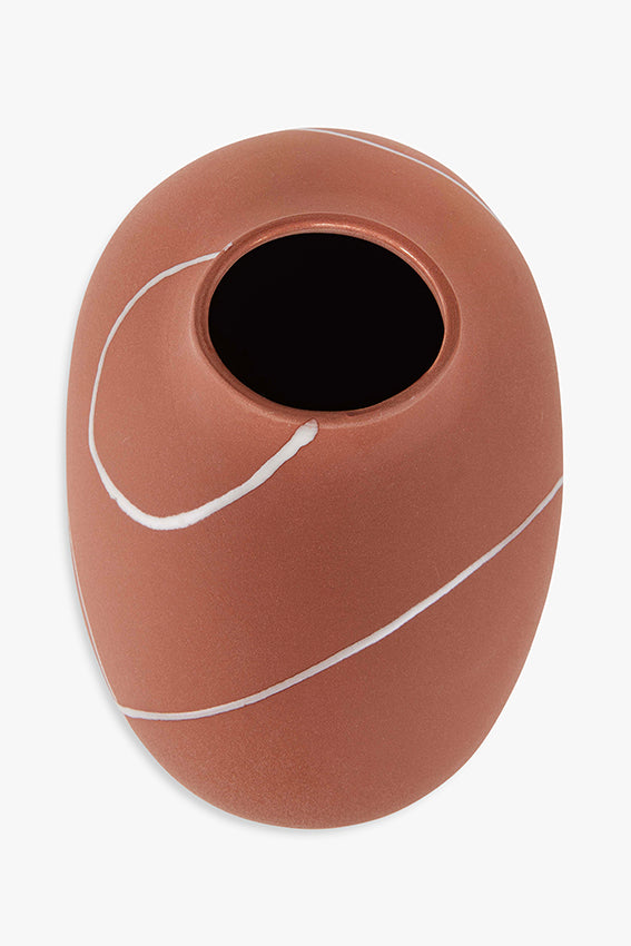 Handmade Iris vase made of Portuguese terracotta ceramic