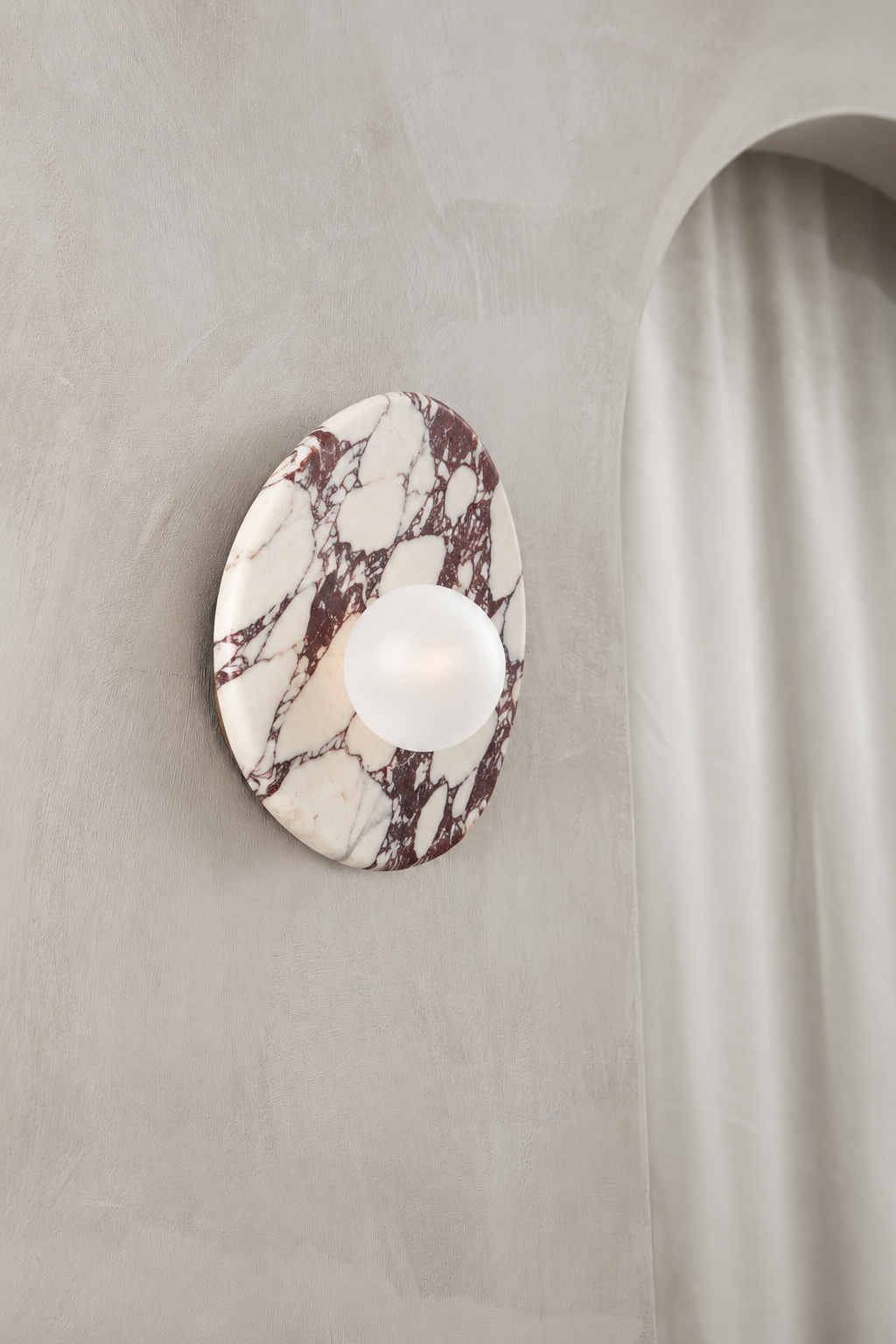 Exclusieve Calcatta Viola marmer wandlamp Nina