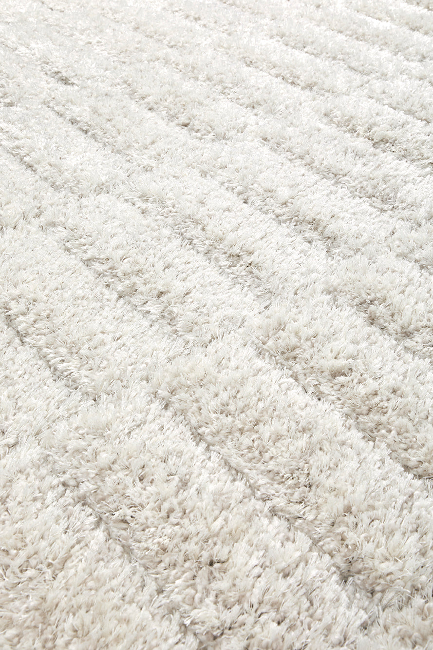 High-pile wool rug Stella 200x290 cm ecru