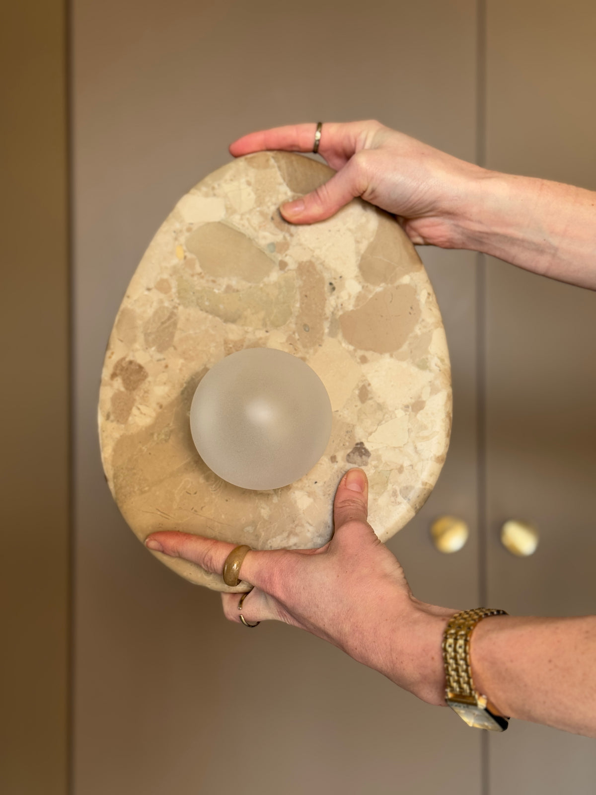 Exclusieve Kunis Breccia marmer wandlamp Nina