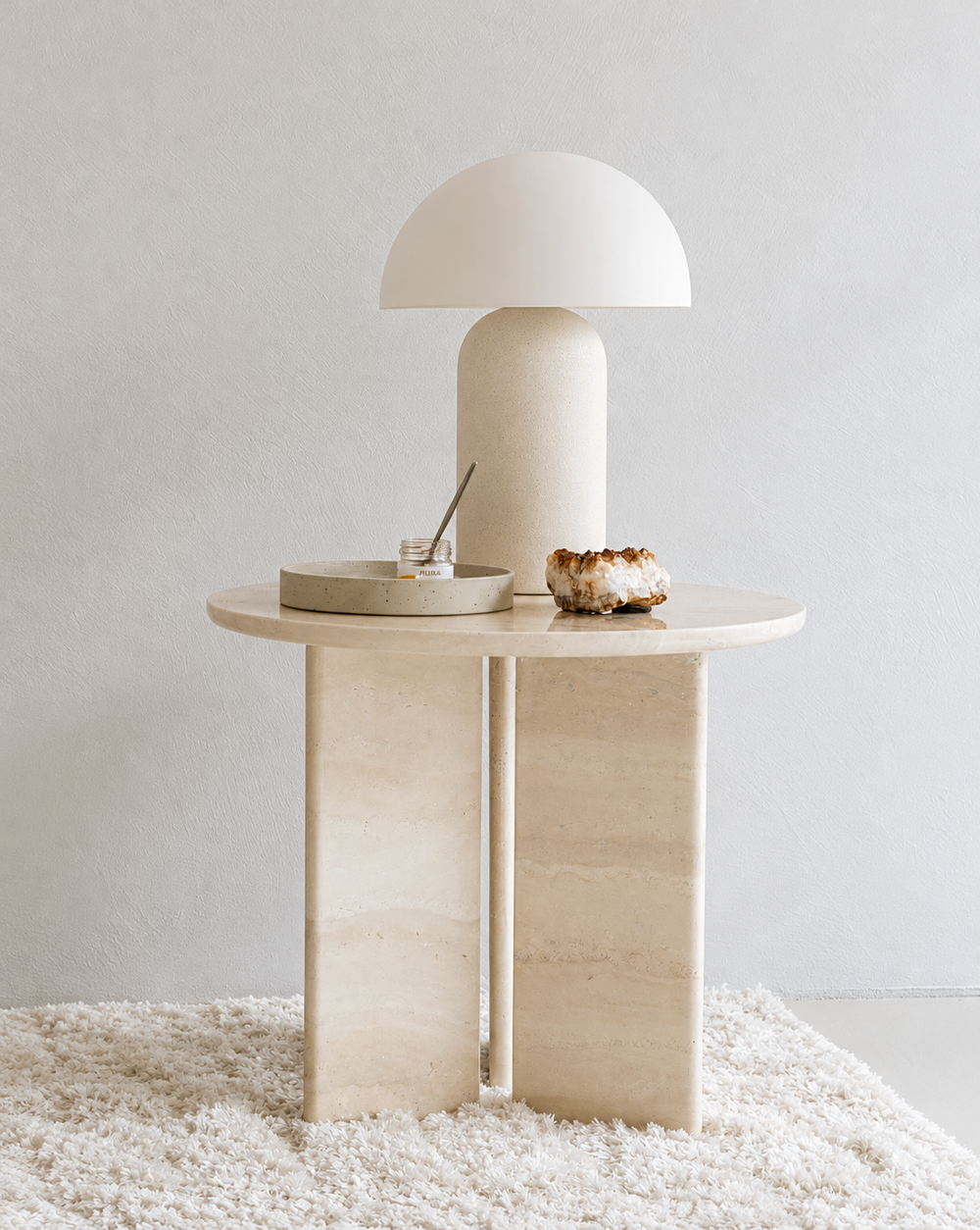 Travertin marmer bijzettafel Jade
