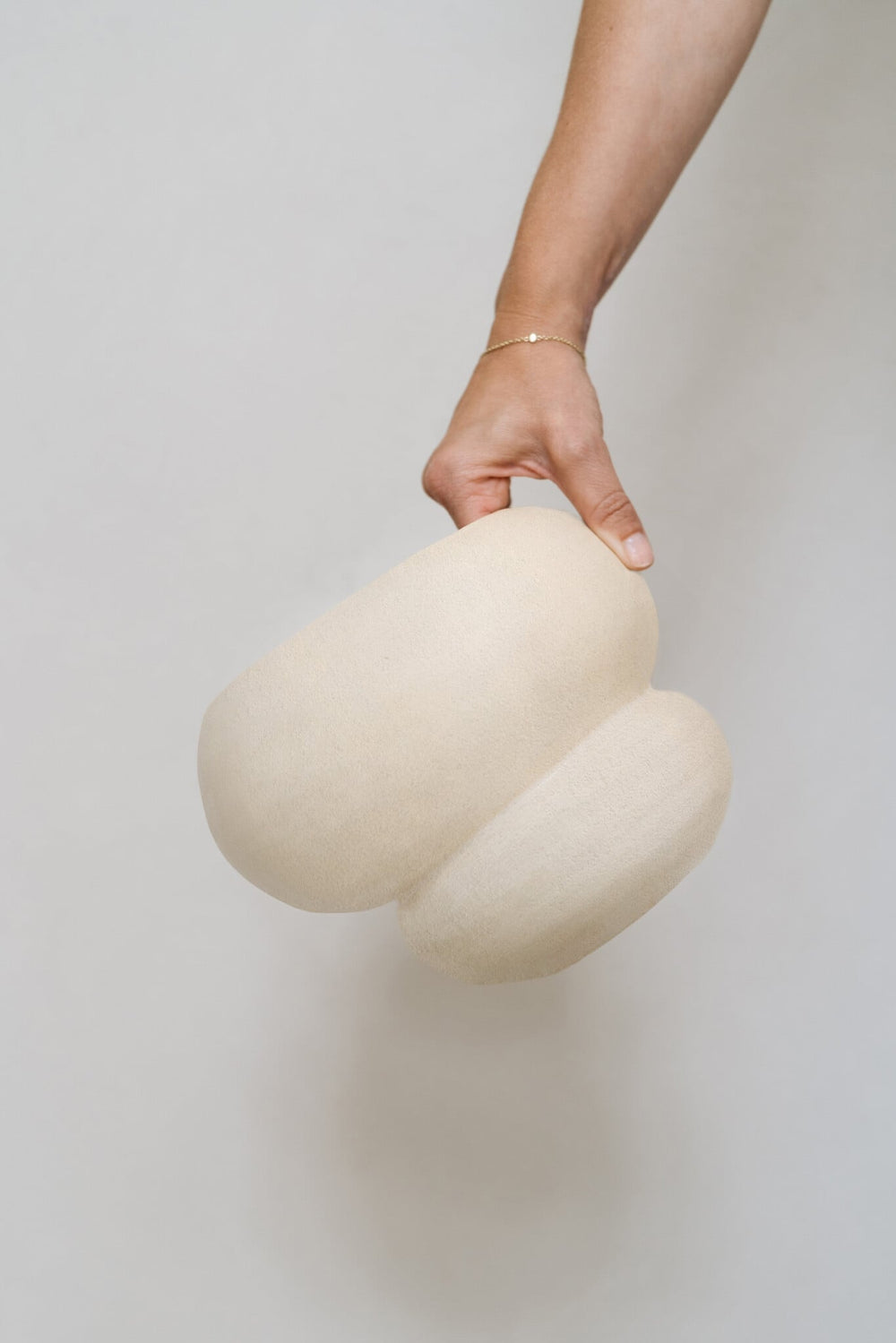 Handmade Leya vase in matte ecru Portuguese ceramic