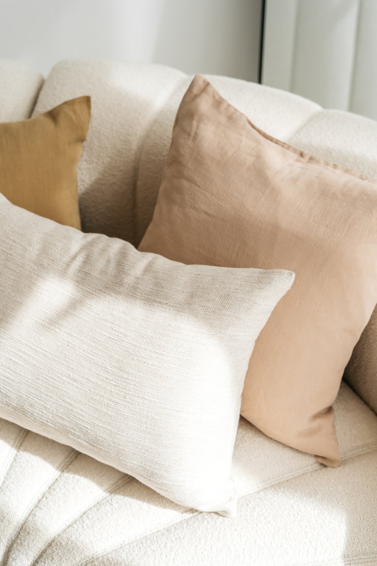 Washed 100% linen decorative cushion Scotty 50x50 cm Nude